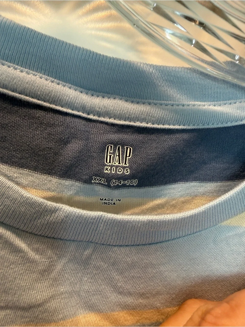 GAP Boy’s Blue Striped Pocket Tee-size XXL-NWT